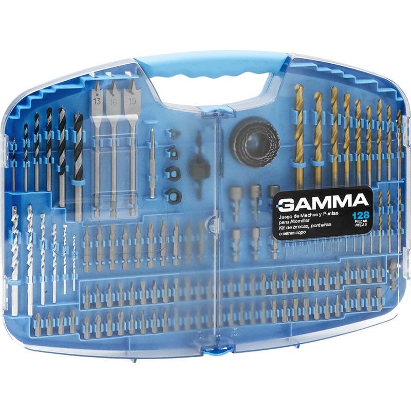 Kit de Brocas, Ponteiras e Serras Copo – 128 peças